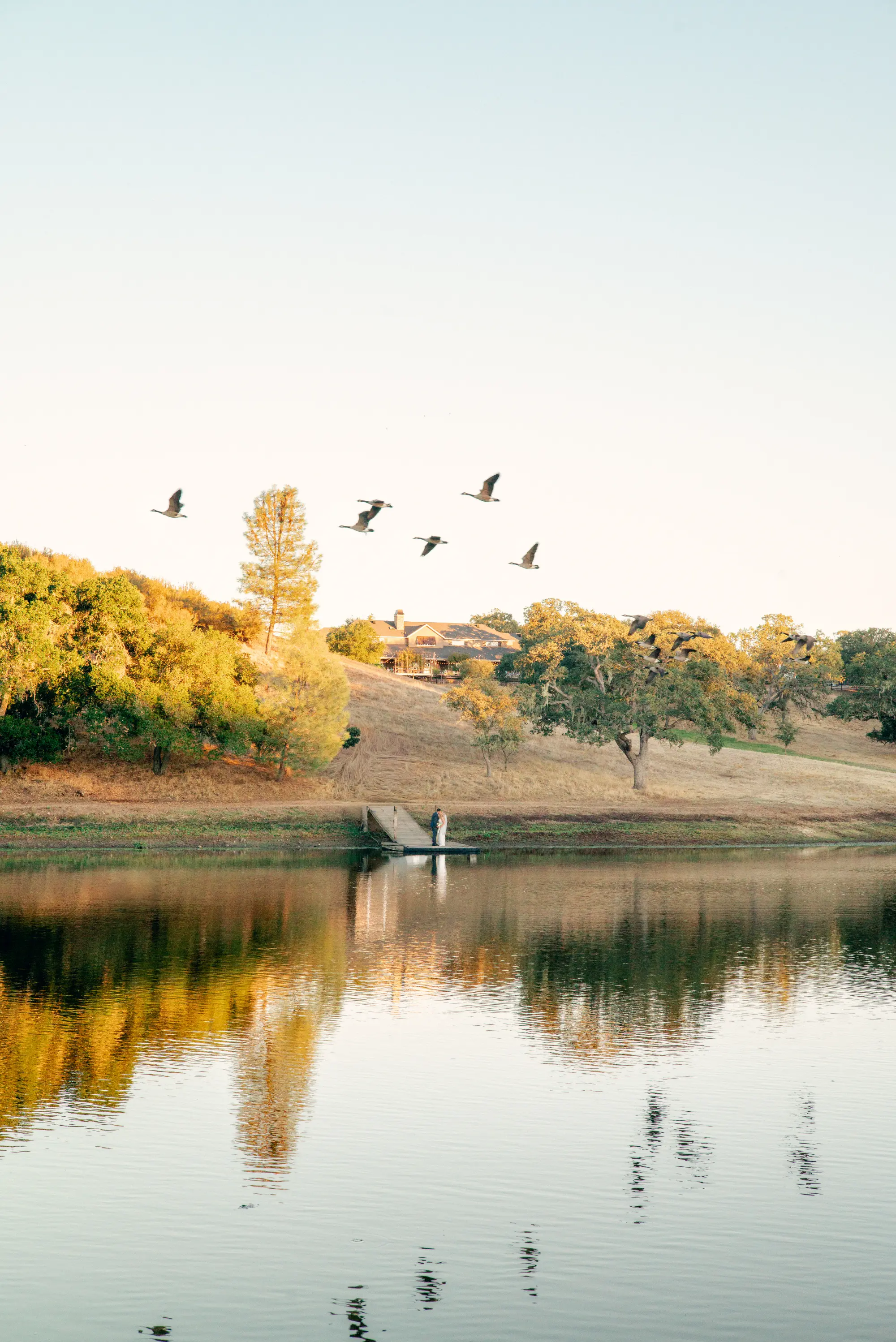 Golden-hour Central Coast wedding portrait